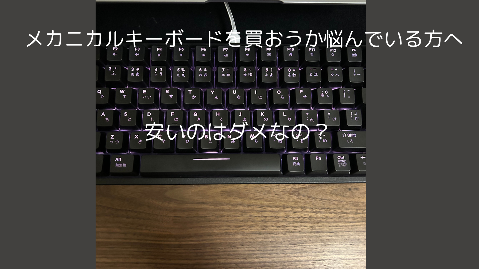 メカニカルキーボードを買おうか悩んでいる人へ 安いのってダメなの？